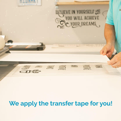 Monogram Mirror Decal – Custom Wedding Welcome Sign with Elegant Vinyl Lettering