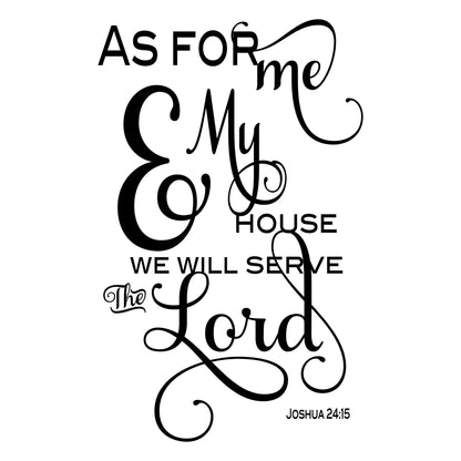 Joshua 24 15 Wall Decal, Christian Wall Art, Bible Verse Decal for Home