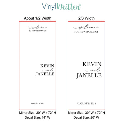 Spanish Wedding Decal - Custom Bienvenidos A La Boda Mirror Welcome Sign