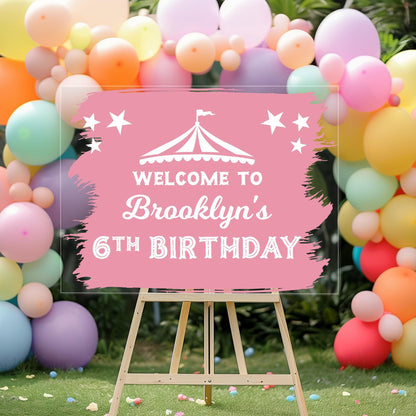 Carnival Party Decor for Kids Birthday, Circus Birthday Sign Decal