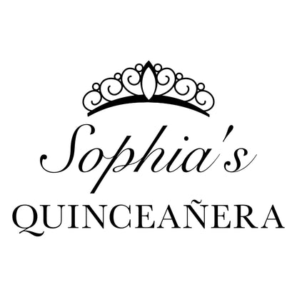 Quinceañera Backdrop Decal – Personalized Name Vinyl Party Entrance Decor