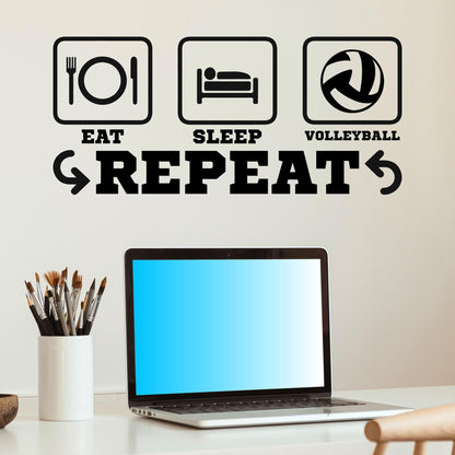 Volleyball Wall Decal, Easy Apply Vinyl Sticker, Boys & Girls Sports Room Decor