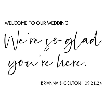 Wedding Welcome Sign - Personalized Modern Wedding Decor | Ceremony Entrance Decal