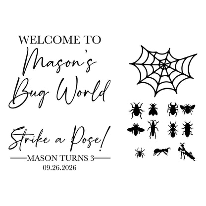 Bug Birthday Party Mirror Decal Welcome Sign