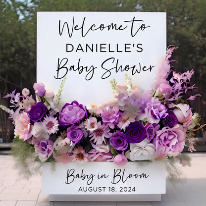Baby Shower Welcome Sign, Custom Flower Box Decal, Removable Vinyl Decor
