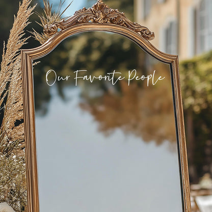 Wedding Seating Chart Decal, Our Favorite People  Vinyl Sticker for Mirror Sign