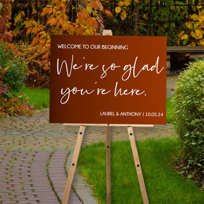 Welcome Wedding Sign, Personalized Vinyl Decal For Weddings, Welcome to our Beginning