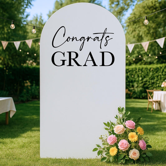 Congrats Grad Decal, Vinyl Graduation Party Sign, Class of 2026 Backdrop