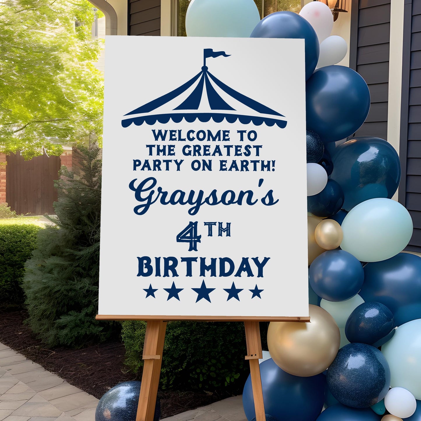 Circus Birthday Decal - Custom Vinyl Lettering Sign for Kids Party Decor