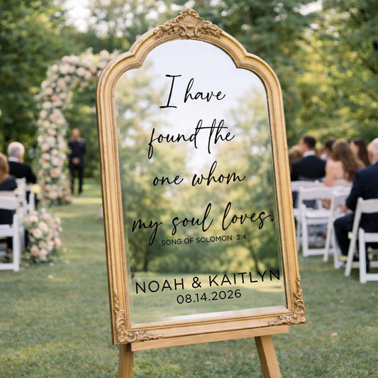 Wedding Mirror Decal, Song of Solomon Personalized Custom Vinyl Sign