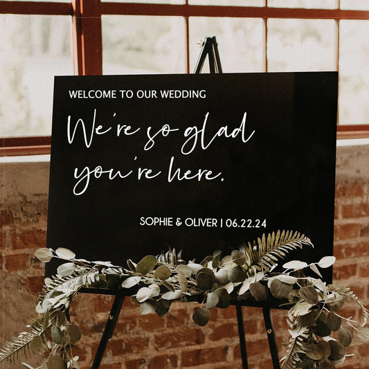 Wedding Welcome Sign - Personalized Modern Wedding Decor | Ceremony Entrance Decal