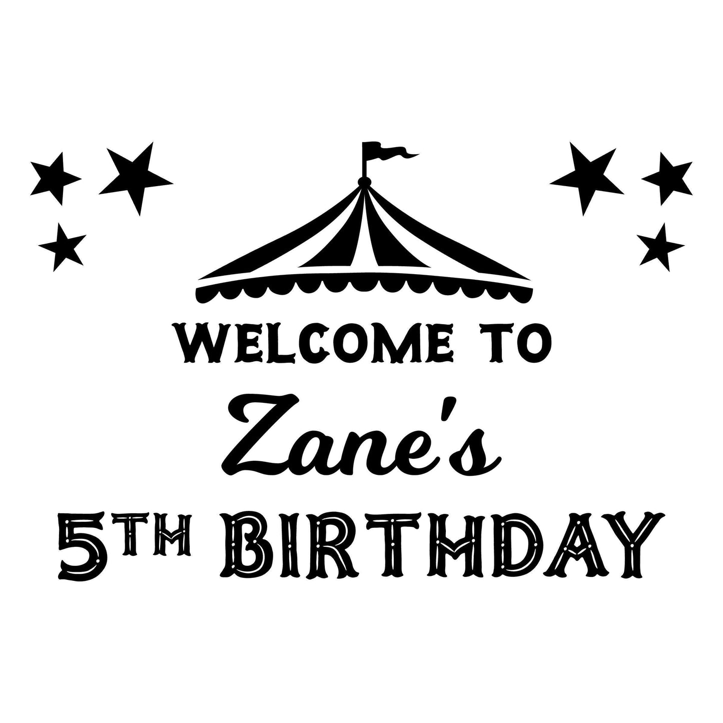 Carnival Party Decor for Kids Birthday, Circus Birthday Sign Decal