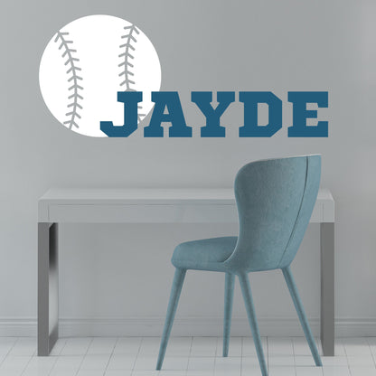 Baseball Wall Decal with Name - Personalized Gift for Baseball Player