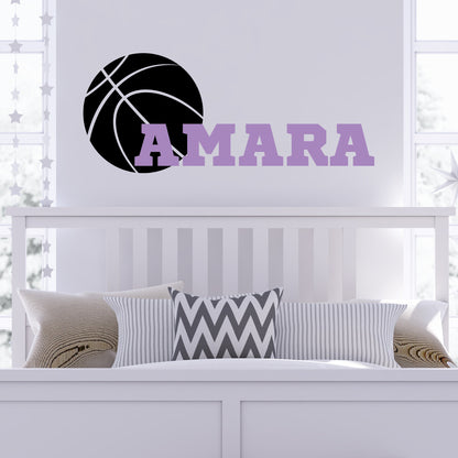 Basketball Wall Decal with Name - Personalized Gift for Basketball Player