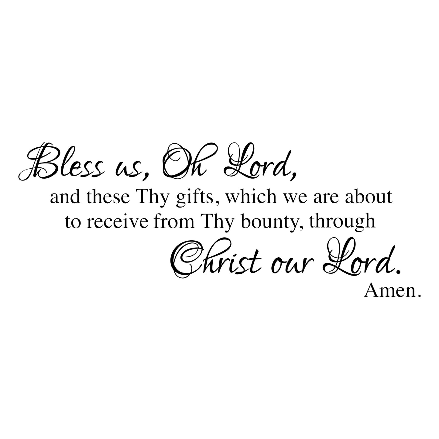 Bless Us Oh Lord Vinyl Wall Decal – Religious Dining Prayer Decoration