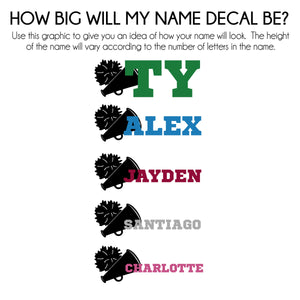 Cheerleading Wall Decal with Name - Personalized Gift for Cheerleader