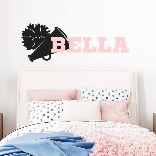 Cheerleading Wall Decal with Name - Personalized Gift for Cheerleader