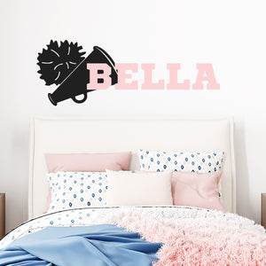 Cheerleading Wall Decal with Name - Personalized Gift for Cheerleader