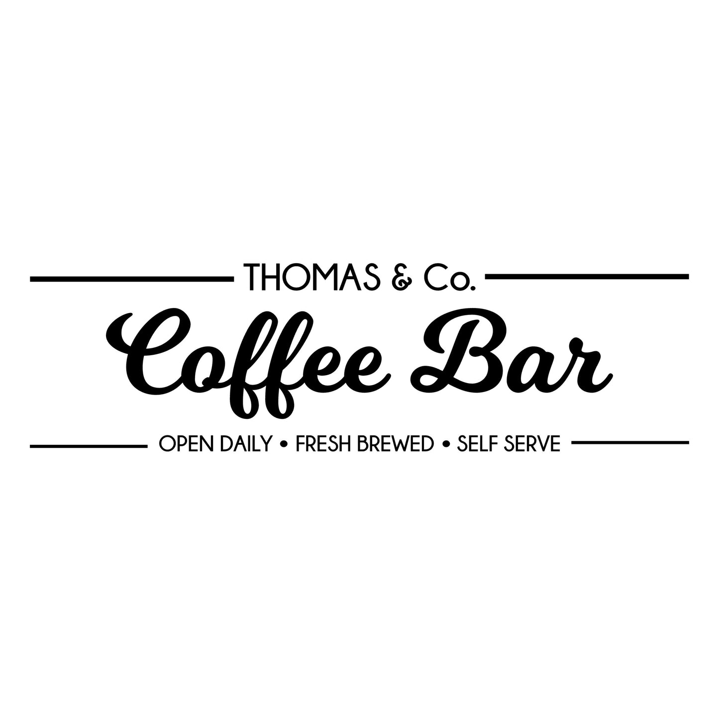 Coffee Bar Decal Sign, Personalized - Gift Decor for Coffee Lover