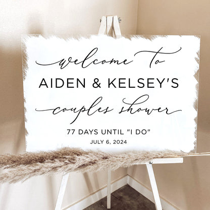 Couples Wedding Shower Countdown Decal, Personalized Co-Ed Shower Sign