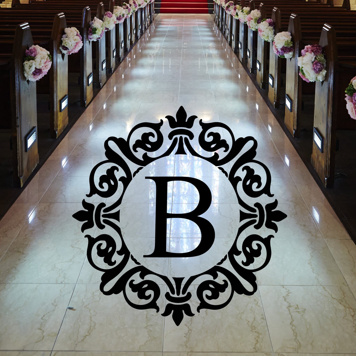 Custom Monogram Vinyl Dance Floor Decal for Weddings, Events, and Signs