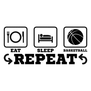 Eat Sleep Basketball Repeat Wall Decal - Gift for Basketball Player