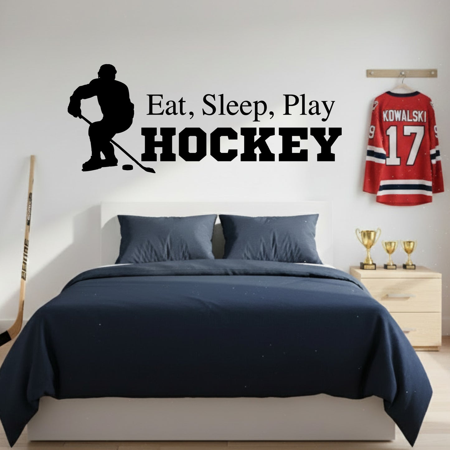 "Eat Sleep Play Hockey" Wall Art Vinyl Decal