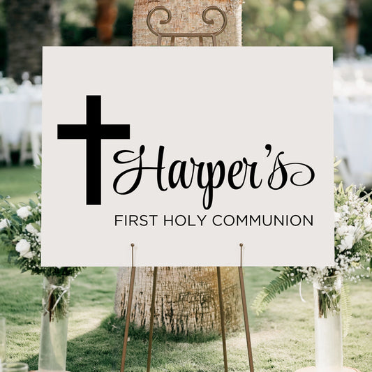 Personalized First Holy Communion Decor - Elegant Event Vinyl Lettering