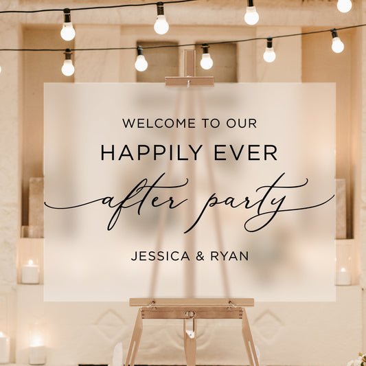 Welcome To Our Happily Ever After Party Decal for DIY Wedding Signs