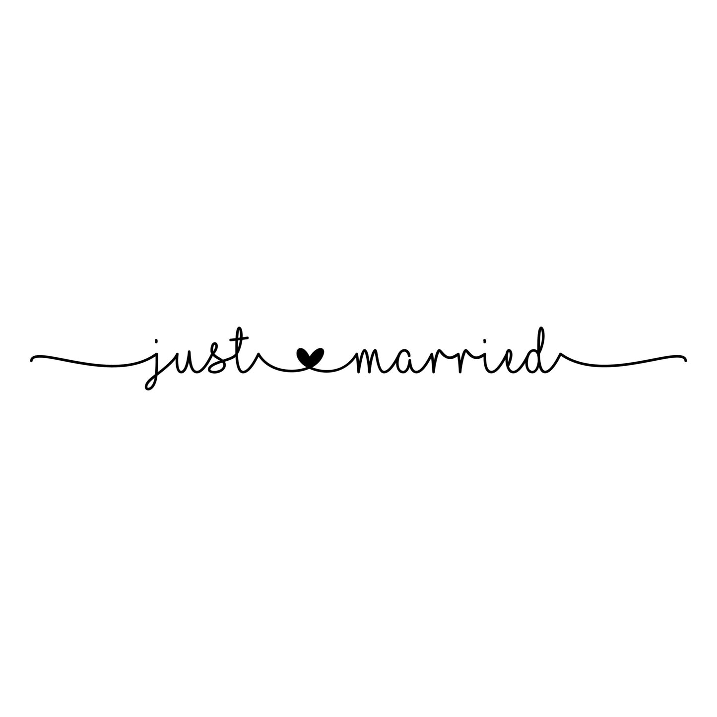 Just Married Decal – Whimsical Script Lettering - Wedding Car Decoration