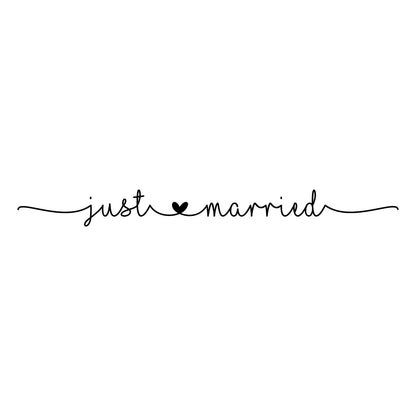 Just Married Decal – Whimsical Script Lettering - Wedding Car Decoration