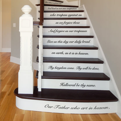 Lord's Prayer Vinyl Stair Decal Set for Home Decor