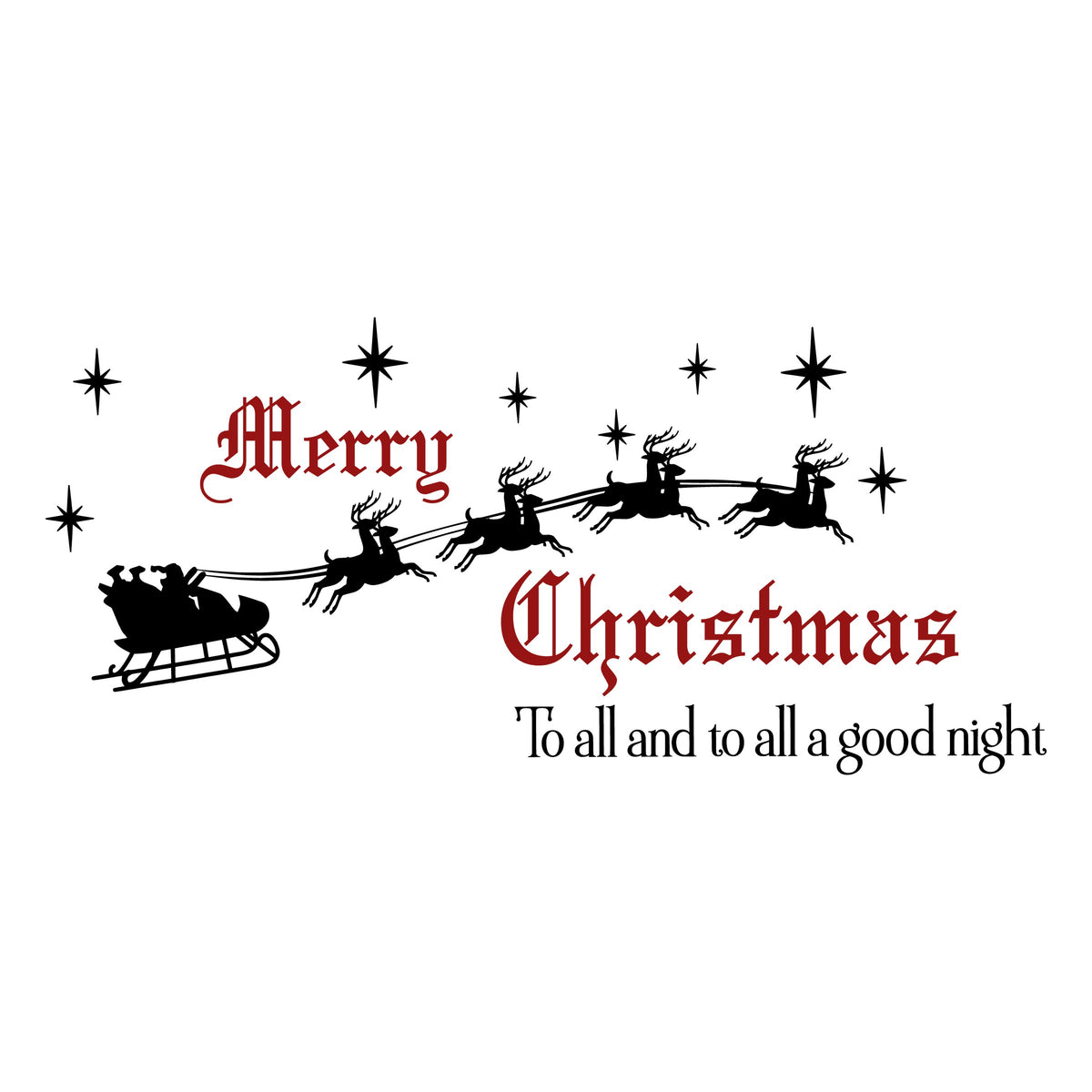Merry Christmas to All Wall Decal – Vintage Santa & Reindeer