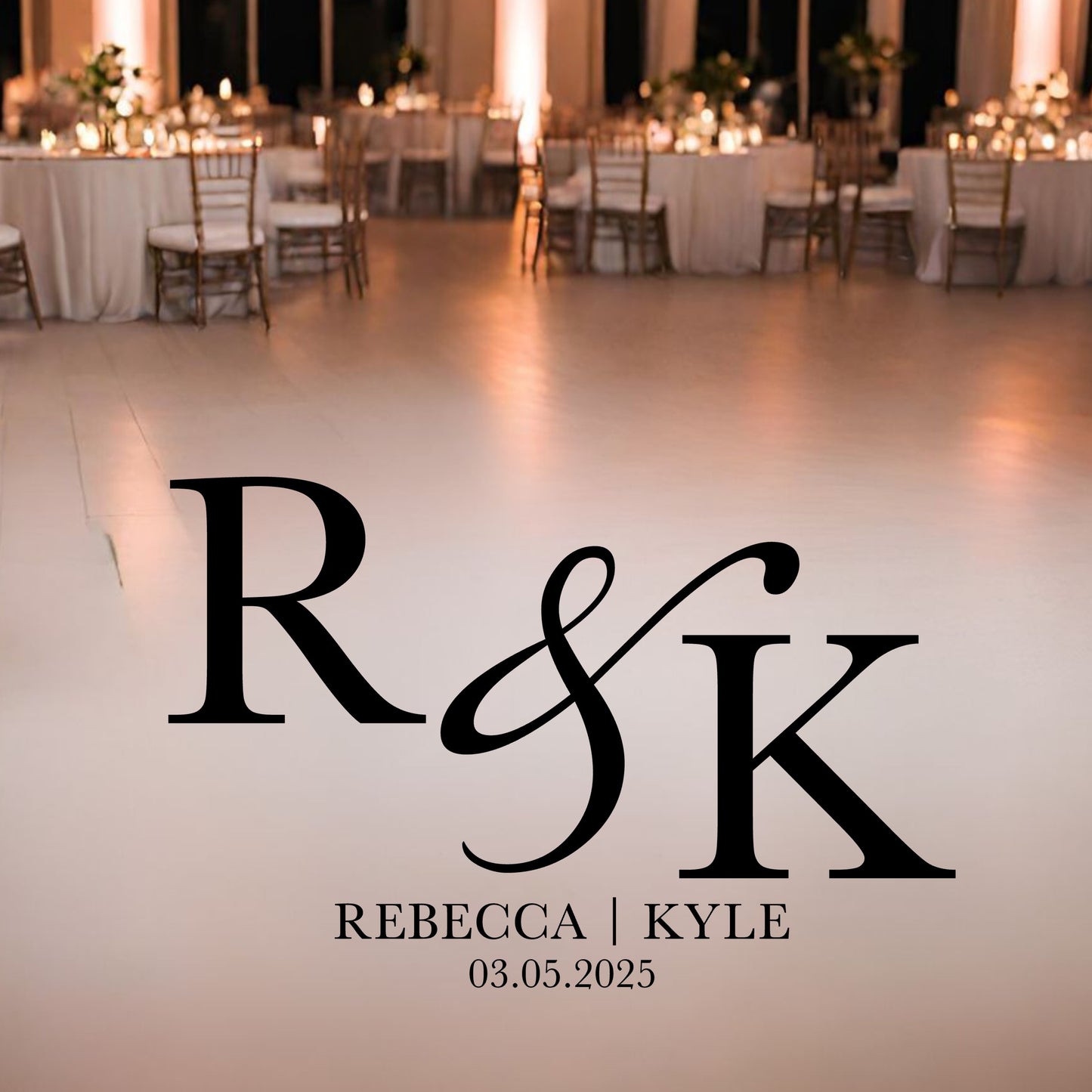 Custom Dance Floor Decal | Initial Monogram | Wedding Signage