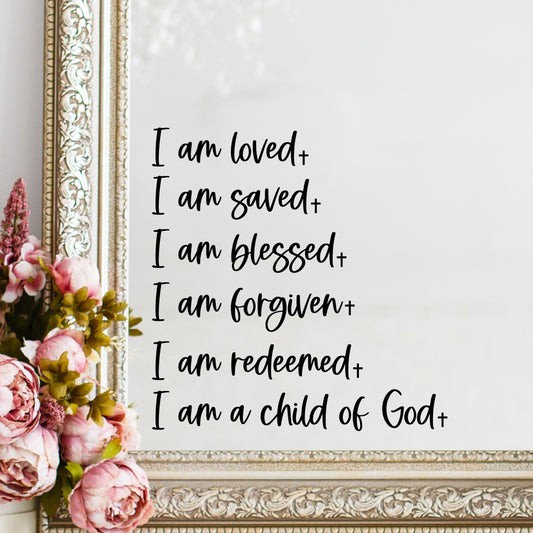 Christian Affirmations for Kids - I am a Child of God - Loved Saved