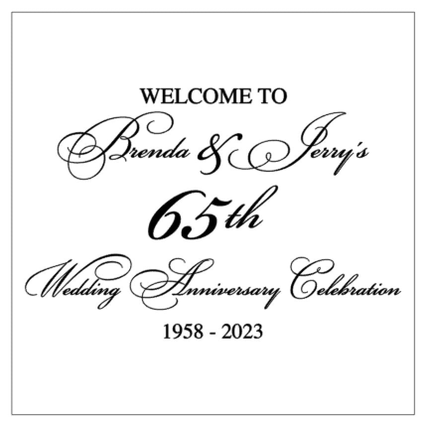 Wedding Anniversary Celebration Sign Decal - Welcome to Anniversary Party Decoration