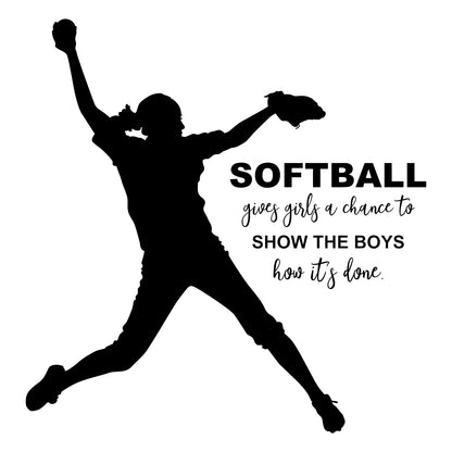 Inspirational Softball Pitcher Decal | 28" W x 36" H | Black
