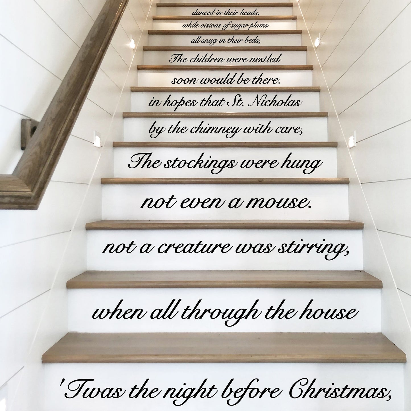 Christmas Staircase Vinyl Lettering – 'Twas the Night Before Christmas
