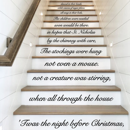Christmas Staircase Vinyl Lettering – 'Twas the Night Before Christmas