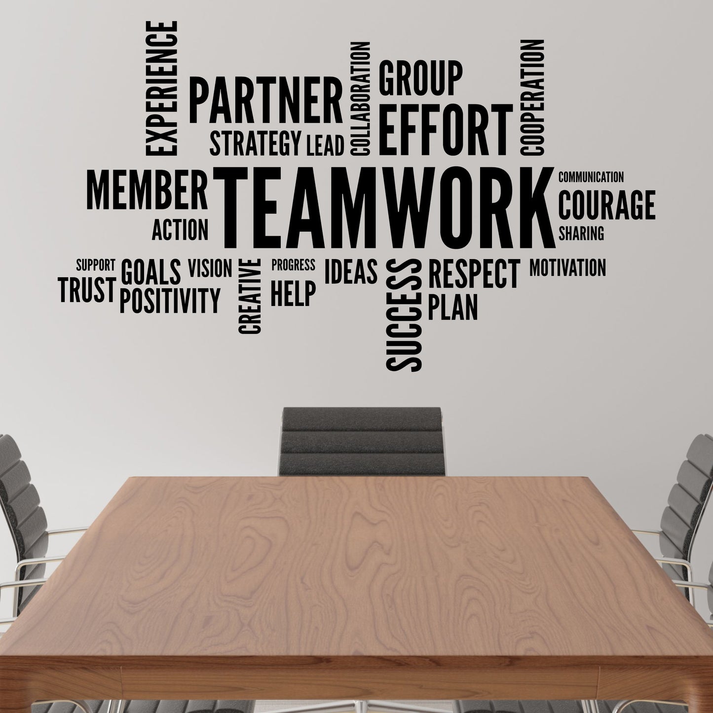 Teamwork Vinyl Wall Decal | 48" W x 28" H | Black