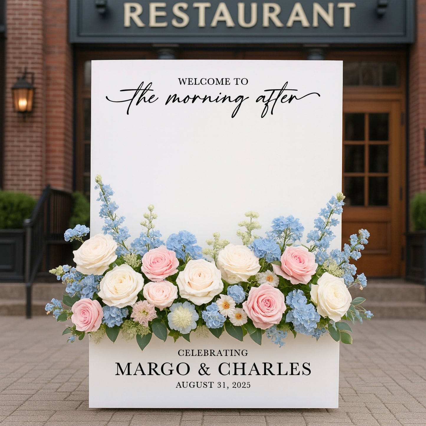 Morning After Wedding Brunch Decal , Custom Names & Date
