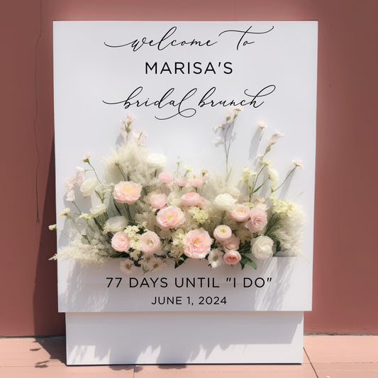 Personalized Bridal Brunch Sign, Customizable Vinyl Decal, Wedding Countdown Decor