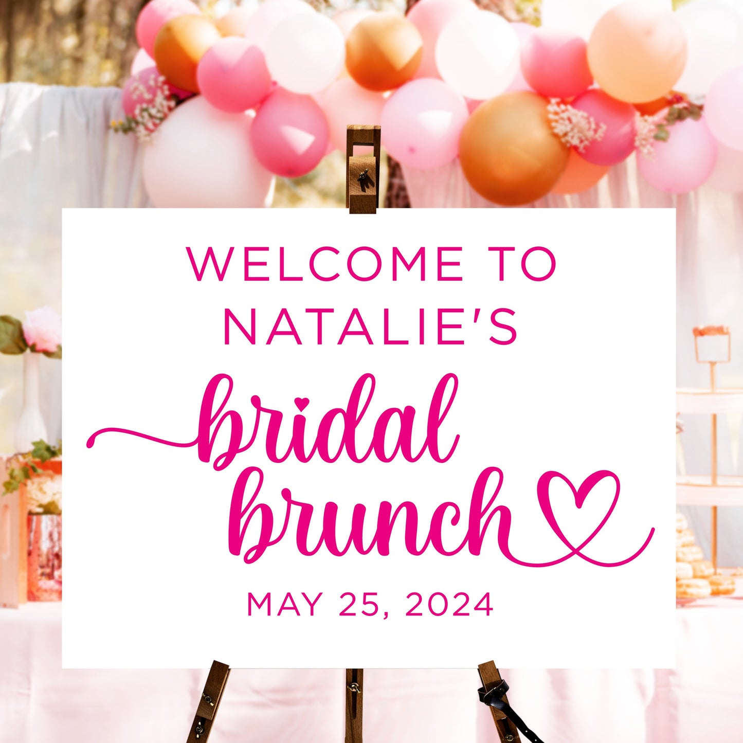 Personalized Bridal Brunch Welcome Sign, DIY Wedding Shower Decor