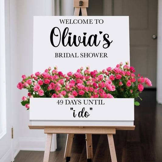 Custom Bridal Shower Welcome Sign Decal for DIY Flower Box Sign