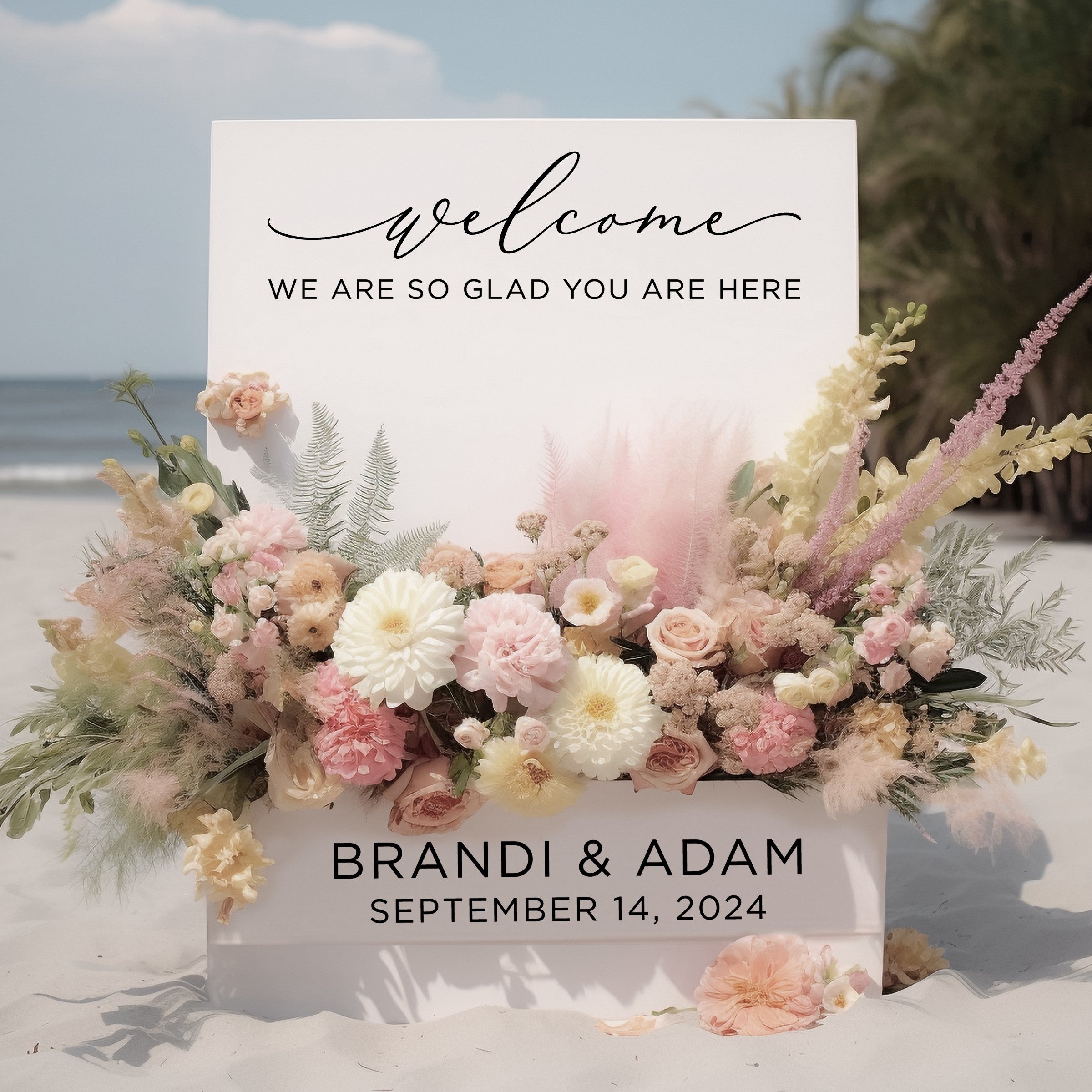 Custom Sign Floral Box Personalized Wedding Decal for Flower Box Sign, Bridal Shower Decor ...