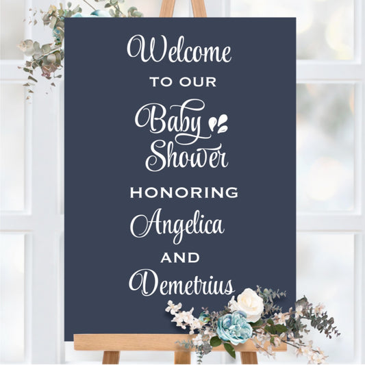 Custom Baby Shower Vinyl Decal Lettering – Welcome Sign for Couples Shower