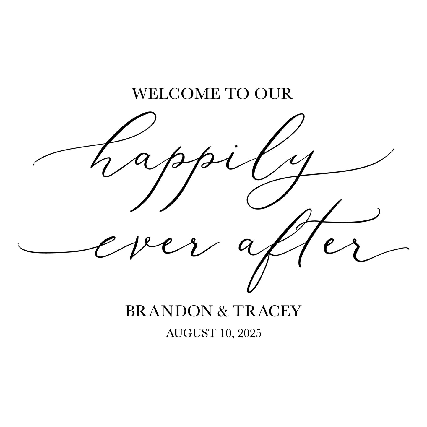 Happily Ever After Sign for Mirror - Custom Wedding Welcome Vinyl Decal