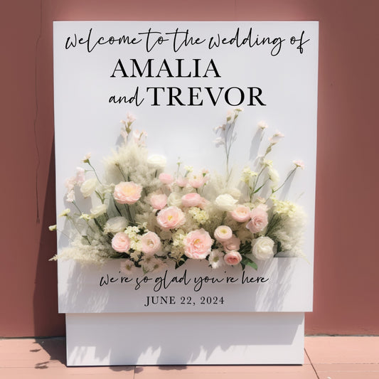 Personalized Wedding Decal for Flower Cart Sign, Welcome to Wedding