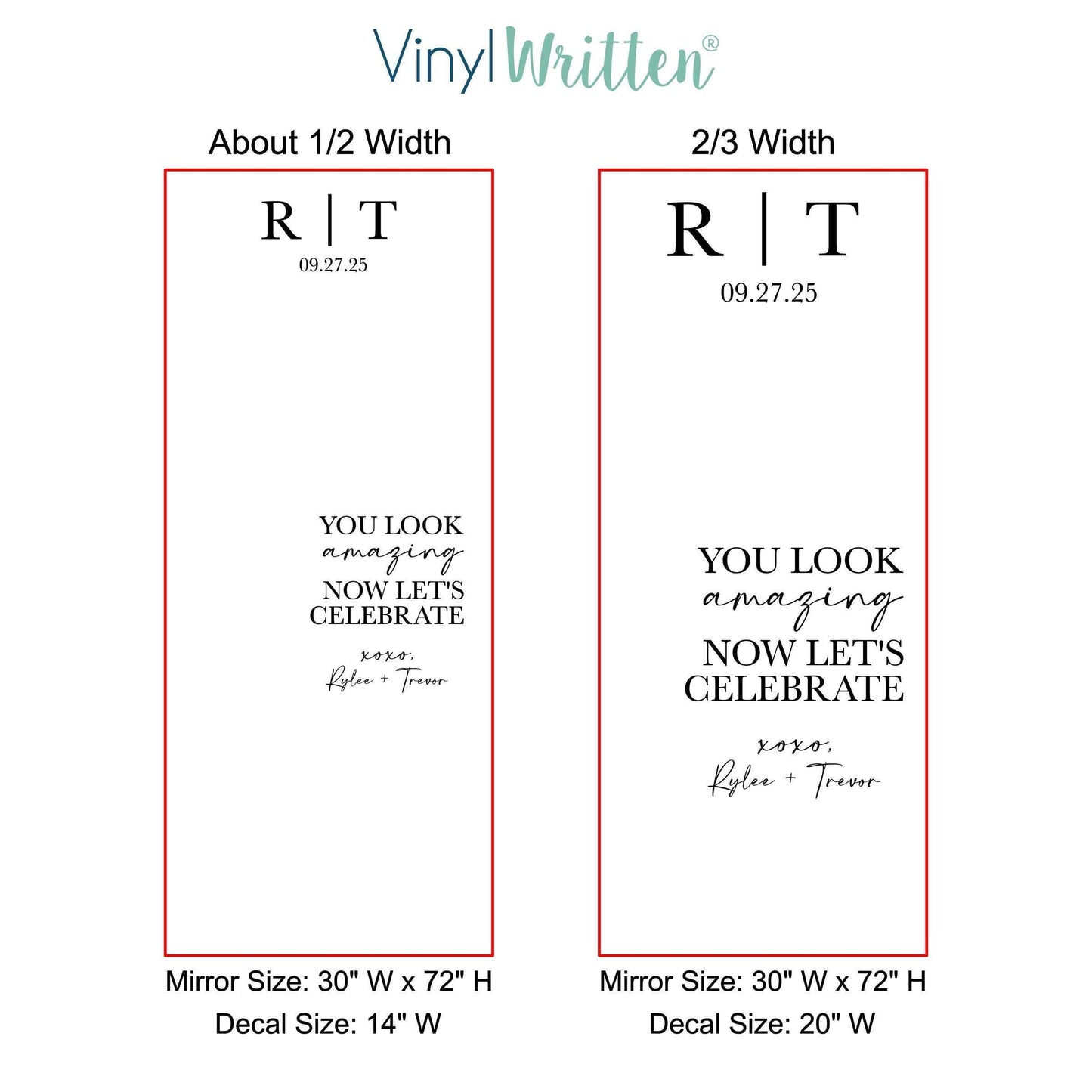 Wedding Selfie Mirror Decal – Personalized Come for the Love Stay for the Party