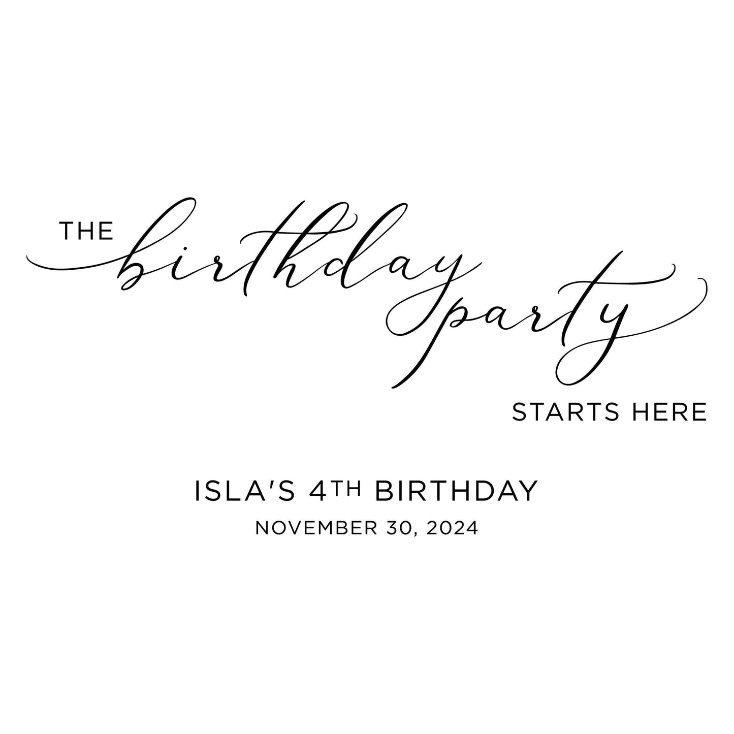 Birthday Party Sign, Custom Vinyl Lettering, Personalized DIY Welcome Decor